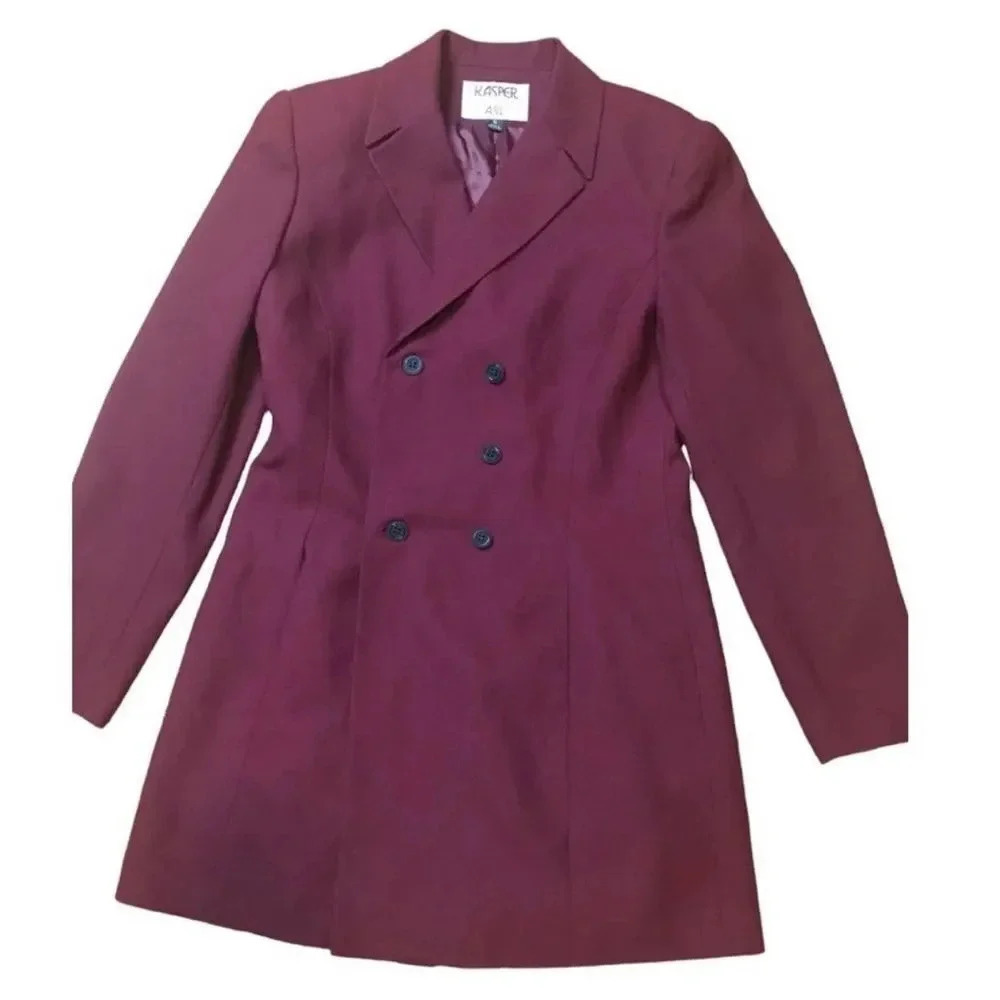 Kasper for ASL Double Breasted Coat Jacket Ss 6